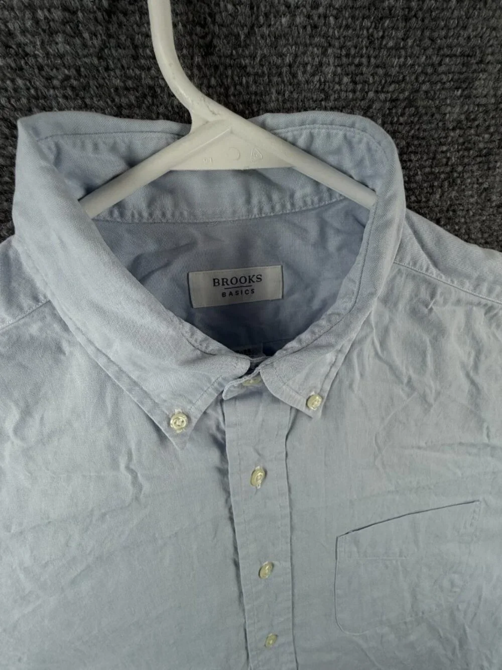 Brooks Brothers Basics Blue Long Sleeve Button Up Shirt Men 16 35 Cotton Adult